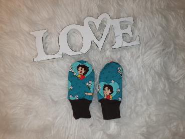 Babyfäustlinge "Heidi türkis"