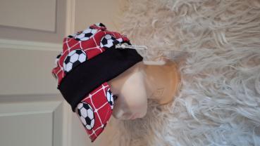 Schirmmütze im Beaniestyle KU 53-56cm "Fussball rot"