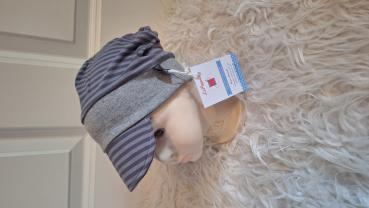 Schirmmütze im Beaniestyle KU 50-52cm "Streifen grau"