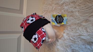Schirmmütze im Beaniestyle KU 48-50cm "Fussball rot"