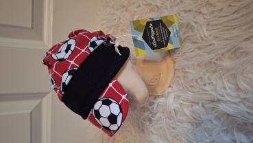 passgenaue Schirmmütze KU 41-44cm "Fussball rot"