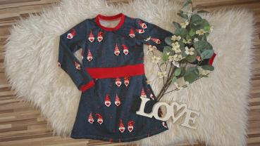 Langarmkleid Gr. 98/104 "Winterwichtel"