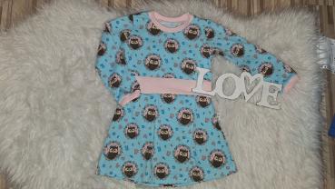 Langarmkleid Gr. 86/92 "Eulen"