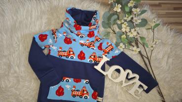 Preview: Loopkragenhoodie Gr. 86 "Feuerwehr"