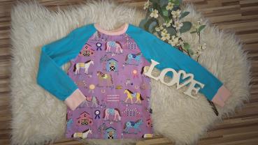 Raglanshirt Gr. 122/128 "Pferdeturnier"