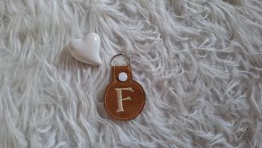Lederschlüsselanhänger Buchstabe "F"
