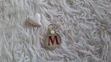 Lederschlüsselanhänger Buchstabe "M"