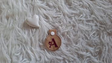 Lederschlüsselanhänger Buchstabe "A"