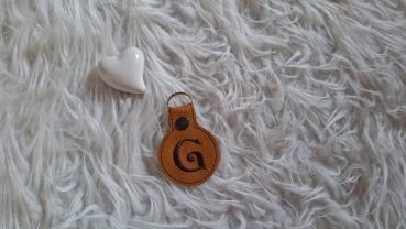 Lederschlüsselanhänger Buchstabe "G"