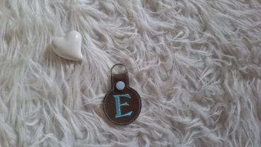 Lederschlüsselanhänger Buchstabe "E"