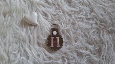Lederschlüsselanhänger Buchstabe "H"
