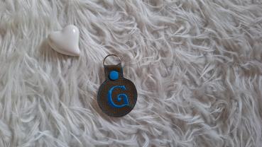 Lederschlüsselanhänger Buchstabe "G"