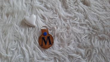 Lederschlüsselanhänger Buchstabe "M"