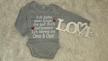 Langarmbody Gr. 50/56 "Ich habe zwei Engel...."