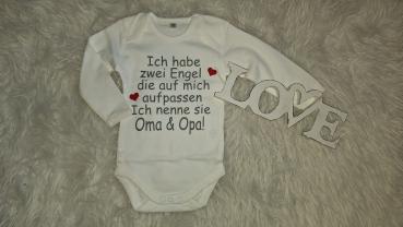 Langarmbody Gr. 62/68 "Ich habe zwei Engel...."