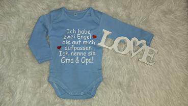 Langarmbody Gr. 62/68 "Ich habe zwei Engel...."