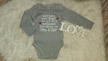 Langarmbody Gr. 86/92 "Ich habe zwei Engel...."