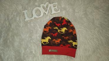 Beanie Kopfumfang ab 56cm "Rennpferde"