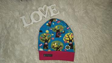 Beanie Kopfumfang ab 56cm "Eulenwäldchen"