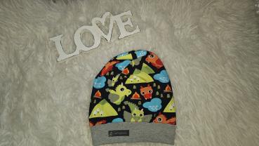 Beanie Kopfumfang ab 56cm "Drachen"
