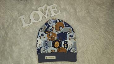 Beanie Kopfumfang ab 56cm "Waldleben"