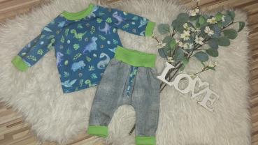 Kombination: Raglanshirt & Baggyhose Gr. 68 "Dinosaurier"