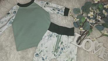 Preview: Kombination: Raglanshirt & Baggyhose Gr. 68 "Eukalyptus"