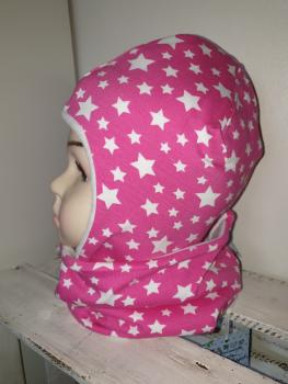 Fliegermütze KU 49-51cm "Sterne pink"