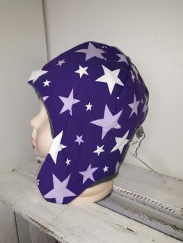 Fliegermütze KU 52-55cm "Stars lila"