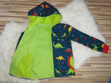 Softshelljacke ungefüttert Gr. 110/116 "Dinosaurier"