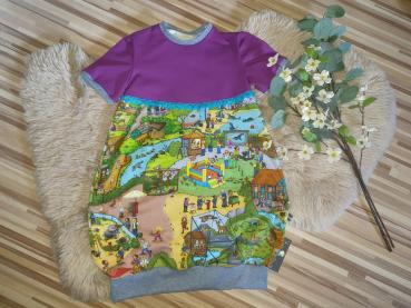 Ballonkleid Gr. 122/128 "Wimmelbuch Tierpark"