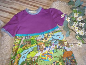 Ballonkleid Gr. 122/128 "Wimmelbuch Tierpark"