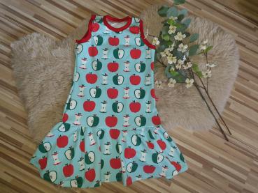 Trägerkleid mit Volant Gr. 122/128 " Äpfel"