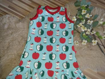 Trägerkleid mit Volant Gr. 122/128 " Äpfel"