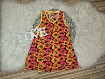 Trägerkleid mit Racerback Gr. 98/104 "Sommerblumen"