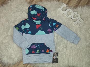 Loopkragenhoodie Gr. 80 "Regenwetter"