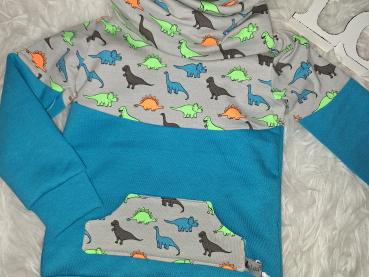Loopkragenhoodie Gr. 80 "Dinosaurier"