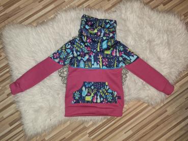 Loopkragenhoodie Gr. 98 "Fabelwald"