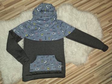 Loopkragenhoodie Gr. 134/140 "Cool"