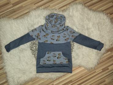 Loopkragenhoodie Gr. 92 "Füchse"