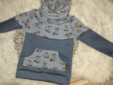 Loopkragenhoodie Gr. 92 "Füchse"