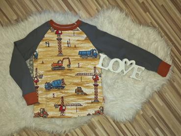 Raglanshirt Gr. 122/128 "Baustelle"