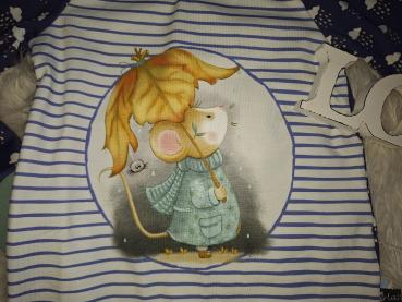 Raglanshirt Gr. 122/128 "Regenspaziergang"