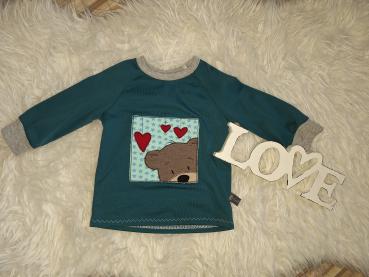 Raglanshirt mit Stickerei Gr. 74 "Teddyliebe"