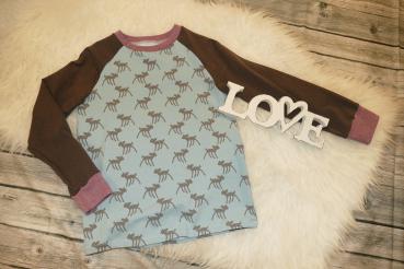 Raglanshirt Gr. 122/128 "Kleines Reh"
