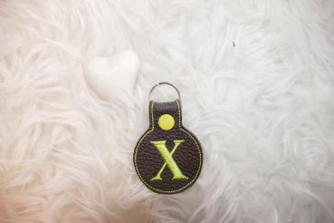Lederschlüsselanhänger Buchstabe "X"