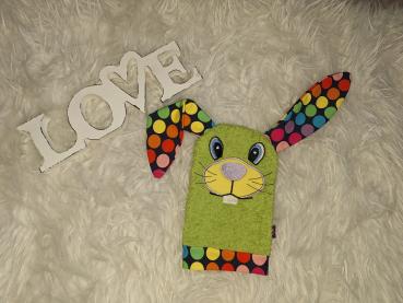 Waschlappen Hase "Regenbogendots"