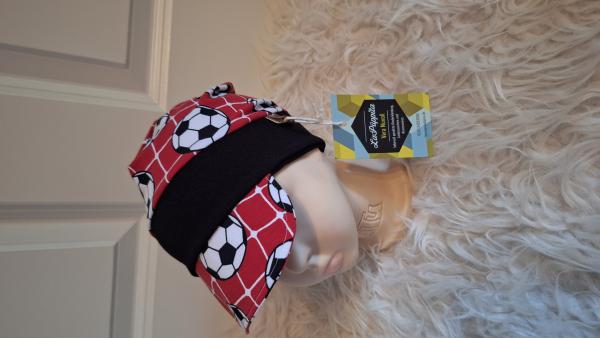 Schirmmütze im Beaniestyle KU 48-50cm "Fussball rot"