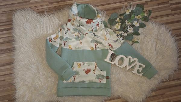 Loopkragenhoodie Gr. 104 "Safari"