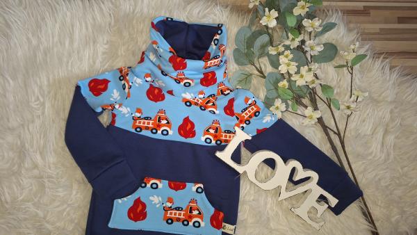 Loopkragenhoodie Gr. 86 "Feuerwehr"